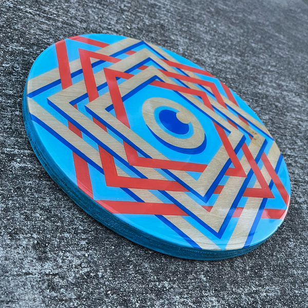 Squares Circle - Blue & Orange